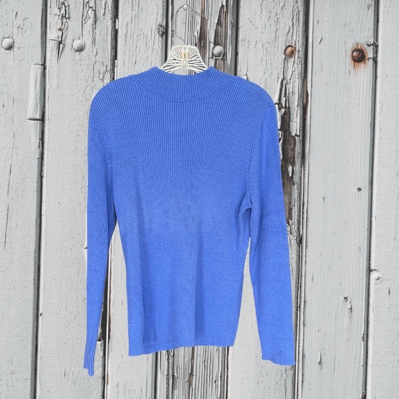Spanner Womans Ribbed Mock Turtleneck Blue/Perriwinkle XXL - Picture 10 of 10